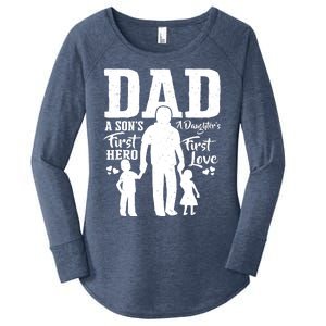 Proud Dad Of Twins Best Fathers Day Gift From Son Women's Perfect Tri Tunic Long Sleeve Shirt