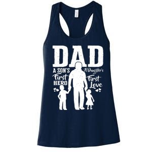 Proud Dad Of Twins Best Fathers Day Gift From Son Women's Racerback Tank