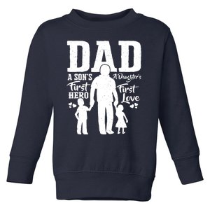 Proud Dad Of Twins Best Fathers Day Gift From Son Toddler Sweatshirt