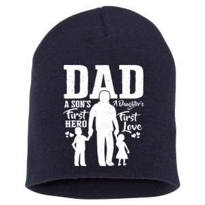 Proud Dad Of Twins Best Fathers Day Gift From Son Short Acrylic Beanie