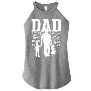 Proud Dad Of Twins Best Fathers Day Gift From Son Women's Perfect Tri Rocker Tank