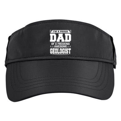 Proud Dad Of Awesome Geologist Fathers Day Gift Adult Drive Performance Visor