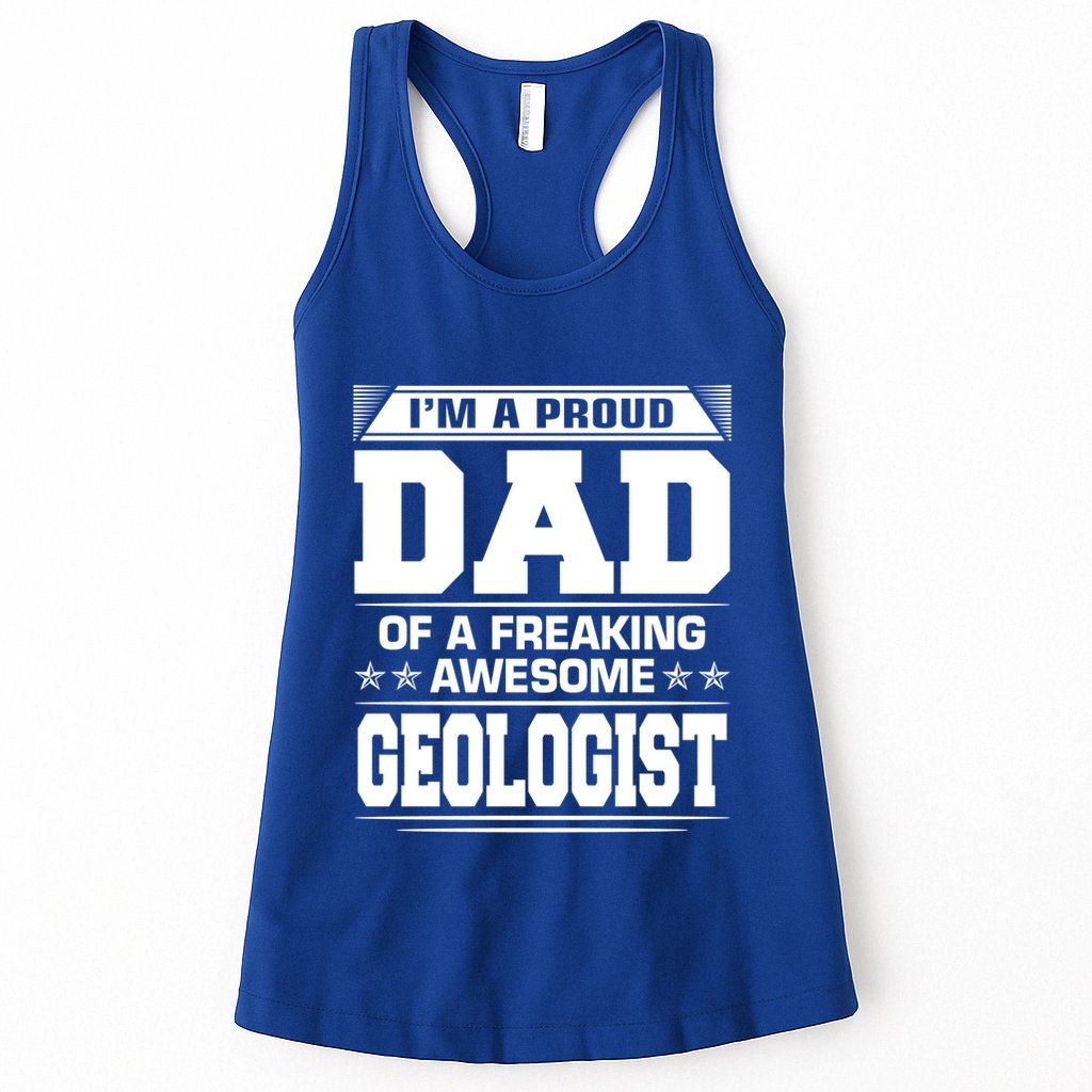 Proud Dad Of Awesome Geologist Fathers Day Gift Womens Tank Top