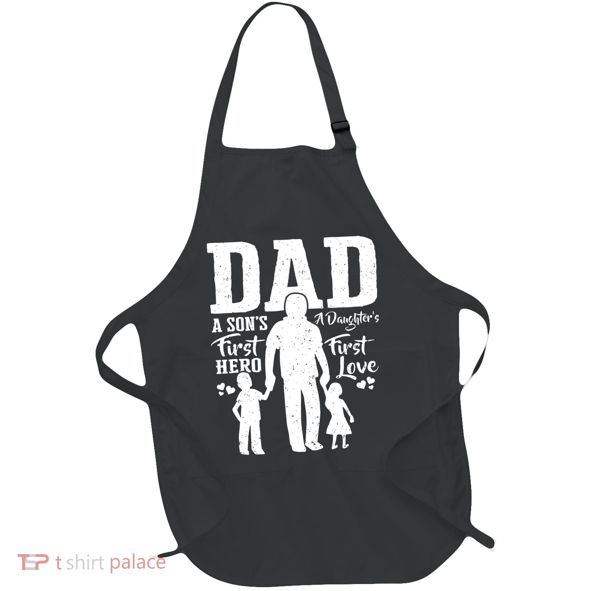 Proud Dad Of Twins Shirts Best Fathers Day Gift From Son Full-Length Apron With Pockets