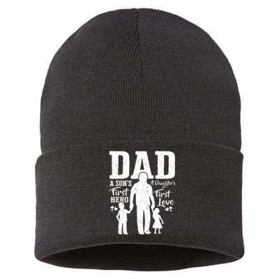 Proud Dad Of Twins Shirts Best Fathers Day Gift From Son Sustainable Knit Beanie