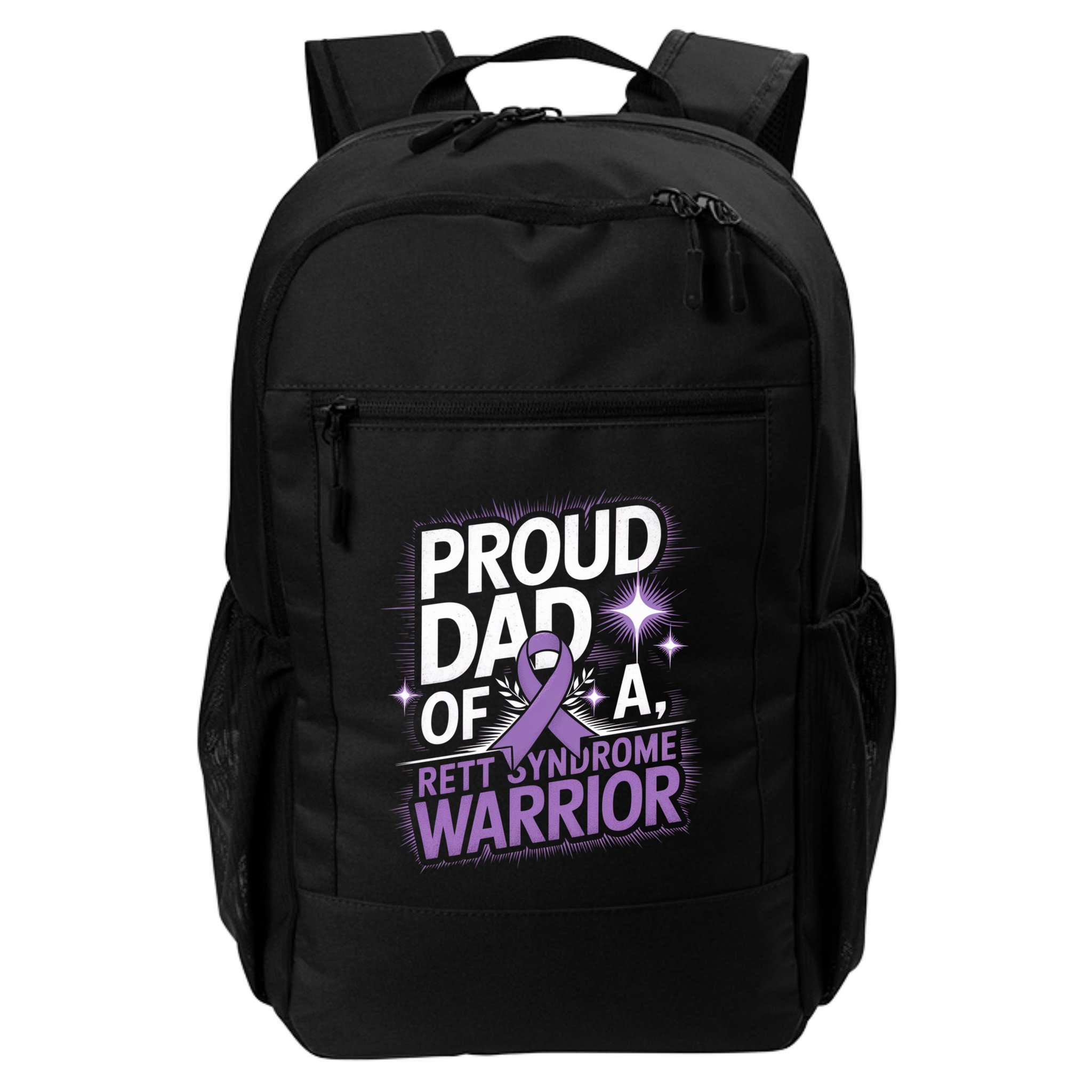 Proud Dad Of A Rett Syndrome Warrior Rtt Awareness Daddy Gift Backpack