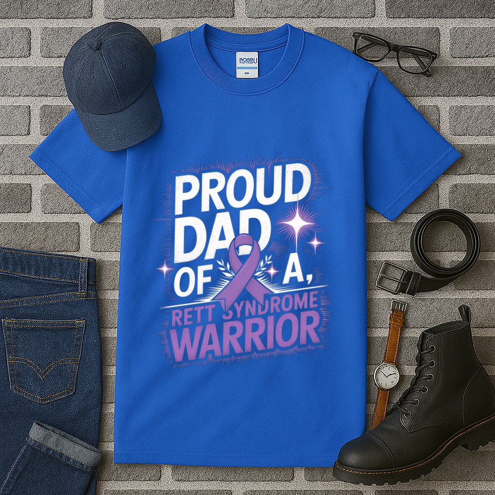 Proud Dad Of A Rett Syndrome Warrior Rtt Awareness Daddy Gift Tall T-Shirt