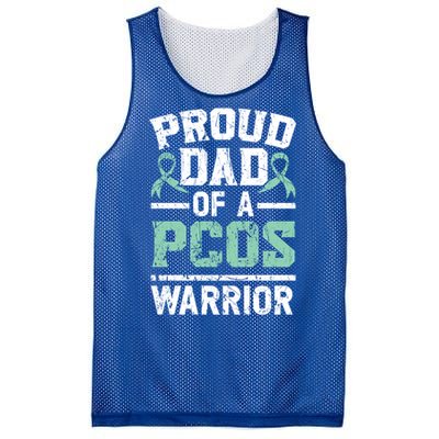 Proud Dad Of A Pcos Warrior Polycystic Ovary Syndrome Cool Gift Mesh Reversible Basketball Jersey Tank