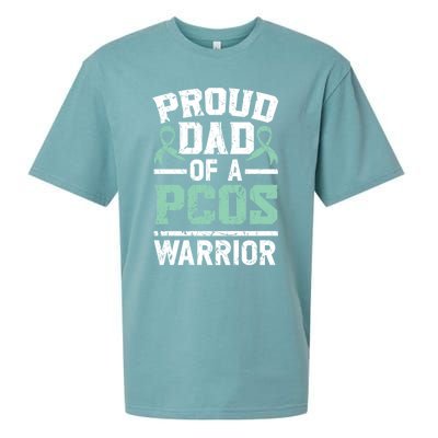 Proud Dad Of A Pcos Warrior Polycystic Ovary Syndrome Cool Gift Sueded Cloud Jersey T-Shirt