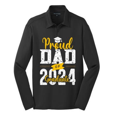 Proud Dad Of A 2024 Graduate Silk Touch Performance Long Sleeve Polo