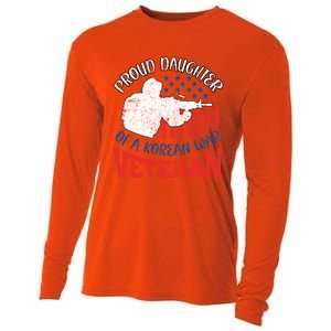 Proud Daughter Of A Korean War Veteran Usa Soldier Dad Mom Gift Cooling Performance Long Sleeve Crew