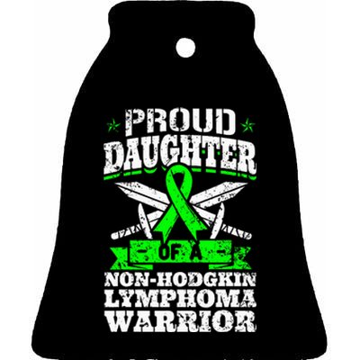 Proud Daughter Of A Non Hodgkin Lymphoma Warrior Ribbon Ceramic Bell Ornament