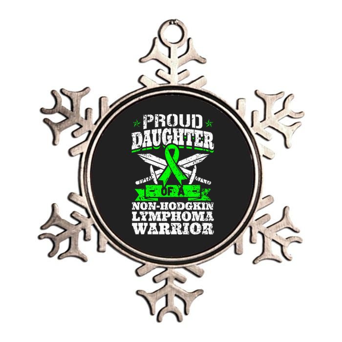 Proud Daughter Of A Non Hodgkin Lymphoma Warrior Ribbon Metallic Star Ornament