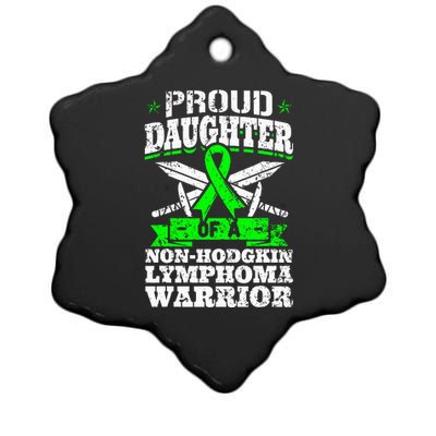 Proud Daughter Of A Non Hodgkin Lymphoma Warrior Ribbon Ceramic Star Ornament