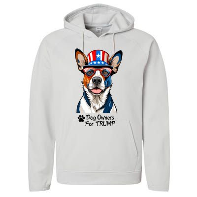 Patriotic Dog Owners For Trump Performance Fleece Hoodie