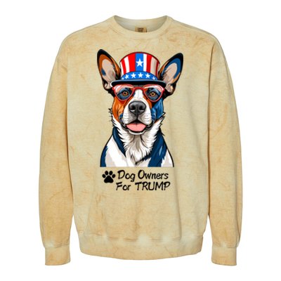 Patriotic Dog Owners For Trump Colorblast Crewneck Sweatshirt