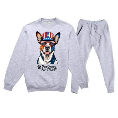 Patriotic Dog Owners For Trump Premium Crewneck Sweatsuit Set