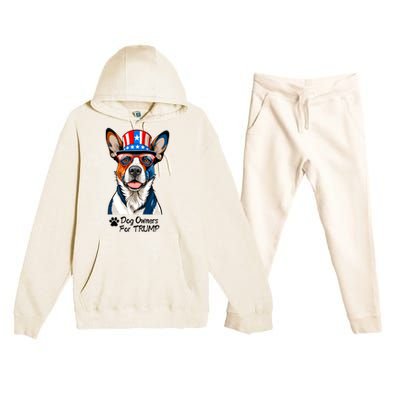 Patriotic Dog Owners For Trump Premium Hooded Sweatsuit Set