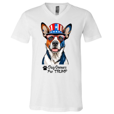 Patriotic Dog Owners For Trump V-Neck T-Shirt