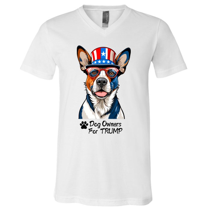 Patriotic Dog Owners For Trump V-Neck T-Shirt