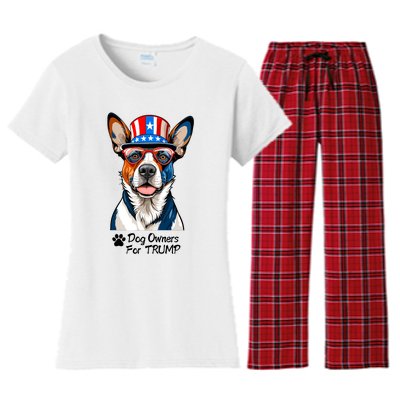 Patriotic Dog Owners For Trump Women's Flannel Pajama Set