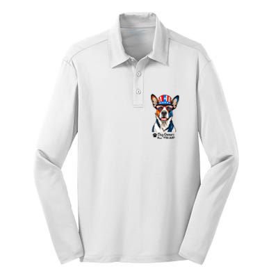 Patriotic Dog Owners For Trump Silk Touch Performance Long Sleeve Polo