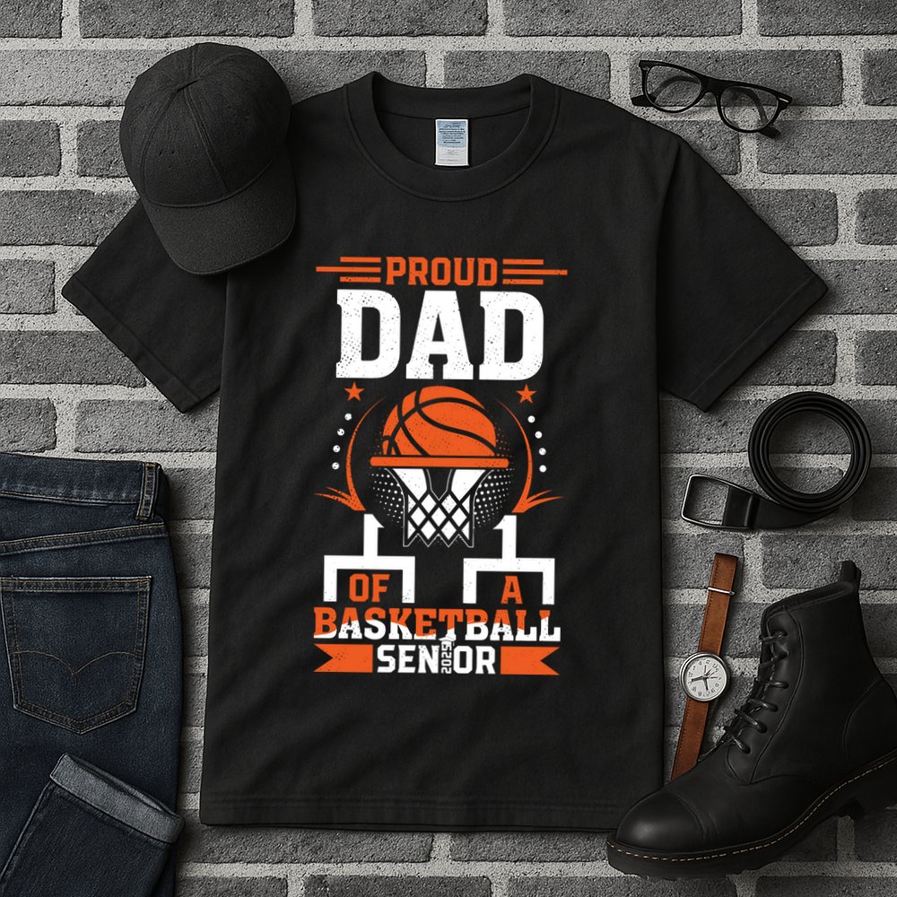 Proud Dad Of A Basketball Senior 2025 Graduation Tall T-Shirt