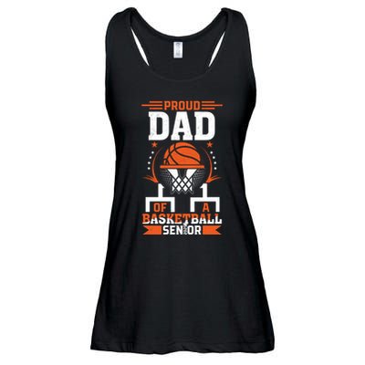 Proud Dad Of A Basketball Senior 2025 Graduation Ladies Essential Flowy Tank