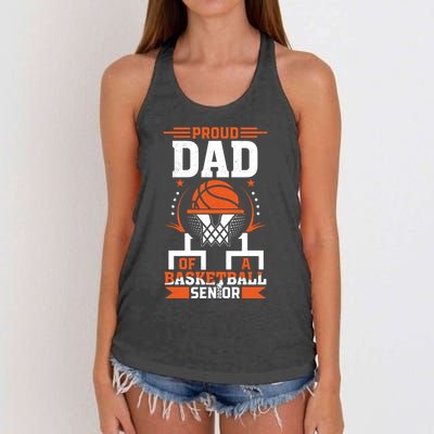 Proud Dad Of A Basketball Senior 2025 Graduation Women's Knotted Racerback Tank