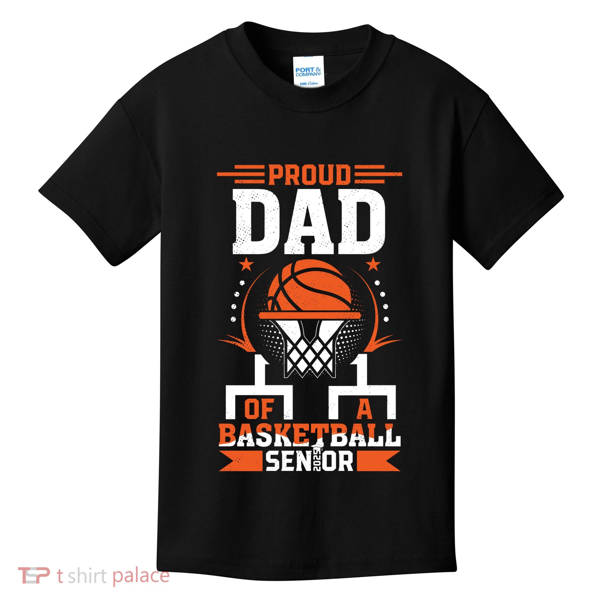 Proud Dad Of A Basketball Senior 2025 Graduation Kids T-Shirt