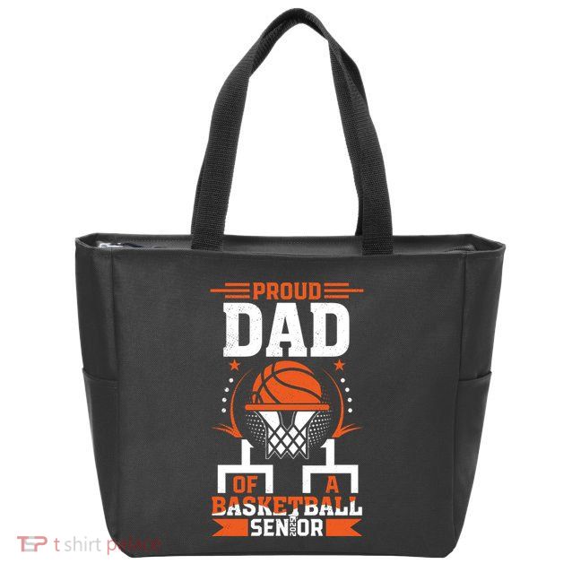 Proud Dad Of A Basketball Senior 2025 Graduation Zip Tote Bag
