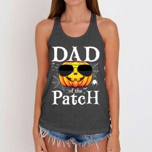 Pumpkin Dad Of The Patch Family Matching Daddy Halloween Great Gift Women's Knotted Racerback Tank