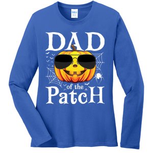 Pumpkin Dad Of The Patch Family Matching Daddy Halloween Great Gift Ladies Long Sleeve Shirt