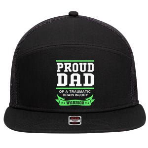 Proud Dad Of A Traumatic Brain Injury Warrior 7 Panel Mesh Trucker Snapback Hat