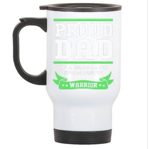 Proud Dad Of A Traumatic Brain Injury Warrior Stainless Steel Travel Mug