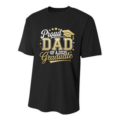 Proud Dad Of A Class Of 2025 Graduate Senior 25 Graduation Youth Performance Sprint T-Shirt