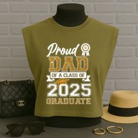 Proud Dad Of A Class Of 2025 Graduate Garment-Dyed Women's Muscle Tee