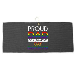 Proud Dad Of A Daughter Straight Ally Pride Month Large Microfiber Waffle Golf Towel