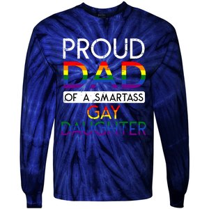 Proud Dad Of A Daughter Straight Ally Pride Month Tie-Dye Long Sleeve Shirt