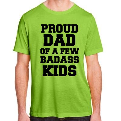 Proud Dad Of A Few Badass Dad Of 3 Funny Fathers Day Gift Adult ChromaSoft Performance T-Shirt