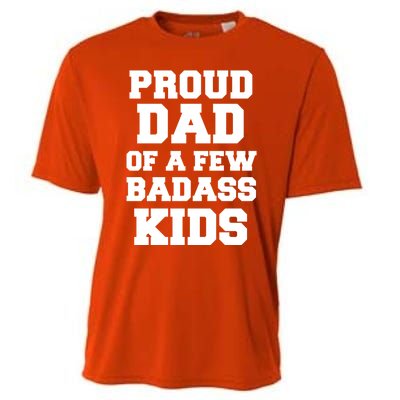 Proud Dad Of A Few Badass Dad Of 3 Funny Fathers Day Gift Cooling Performance Crew T-Shirt