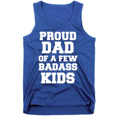 Proud Dad Of A Few Badass Dad Of 3 Funny Fathers Day Gift Tank Top