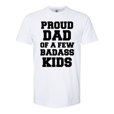 Proud Dad Of A Few Badass Dad Of 3 Funny Fathers Day Gift Softstyle CVC T-Shirt