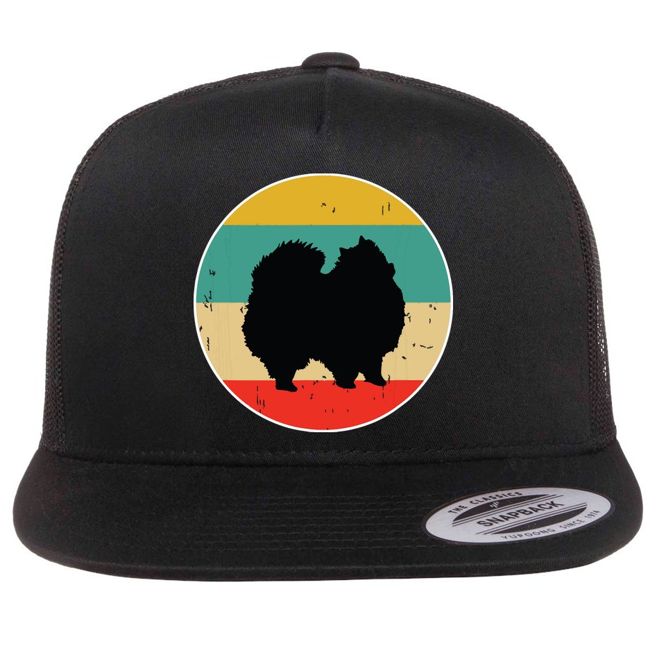 Pomeranian Dog Flat Bill Trucker Hat