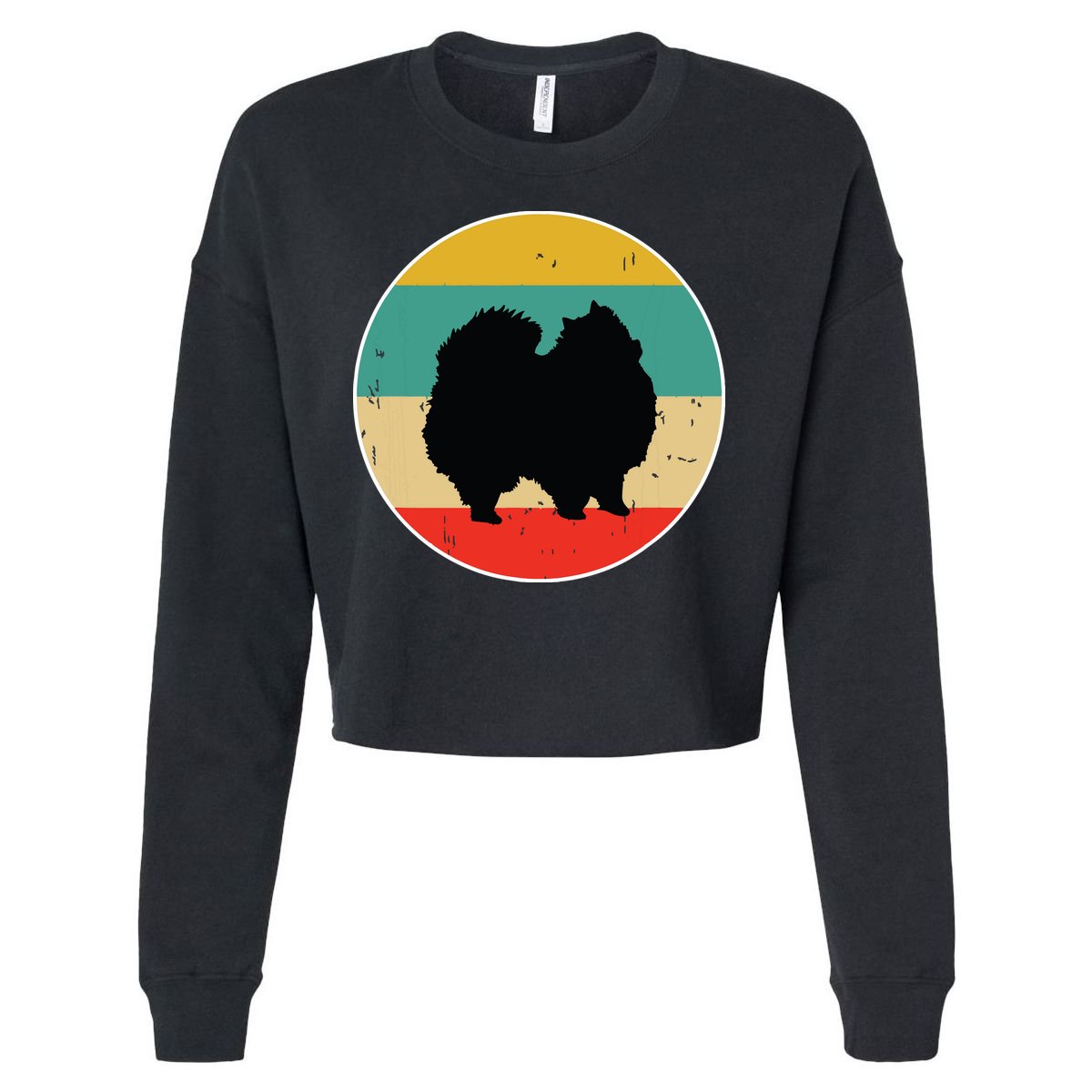 Pomeranian Dog Cropped Pullover Crew
