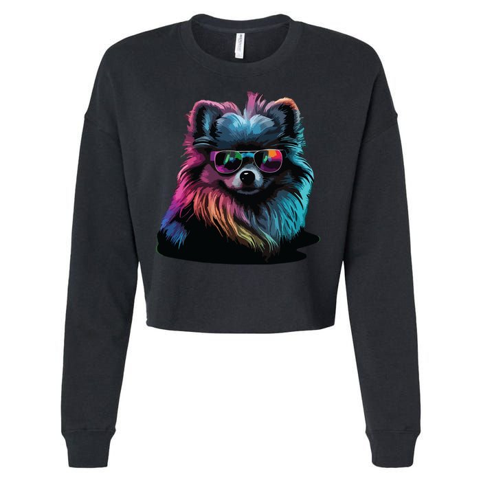 Pomeranian Dogs Pomeranians Cropped Pullover Crew