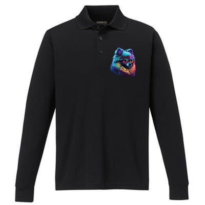 Pomeranian Dogs Pomeranians Performance Long Sleeve Polo