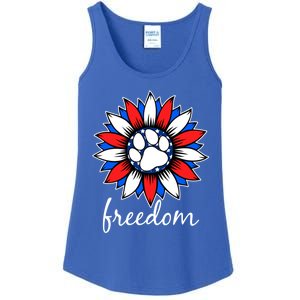 Patriotic Dog Paw Sunflower America Flag 4th Of July Cute Gift Ladies Essential Tank