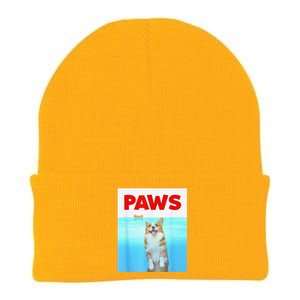 Paws Dog Parody 80s Corgi Shark Funny Dog Knit Cap Winter Beanie