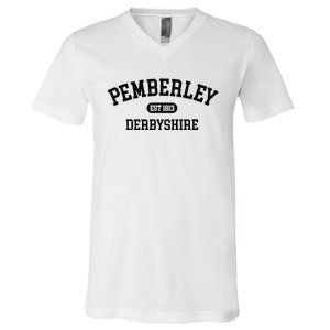 Pemberley Derbyshire Pride And Prejudice 1813 Jane Austen V-Neck T-Shirt